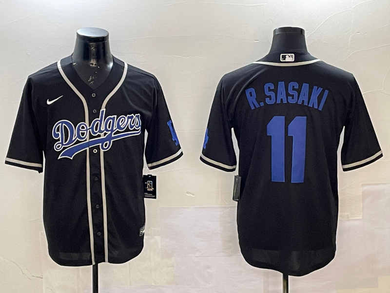 Men's Los Angeles Dodgers Roki Sasaki #11 Black Jersey